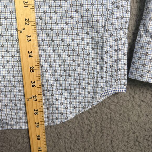 Robert Graham Shirt Mens L Blue Skull Skeleton Geometric Tailored Long Sleeve - Picture 7 of 8